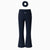 Leggings de yoga acampanados de cintura alta para niña con coletero a juego de regalo, color azul oscuro
