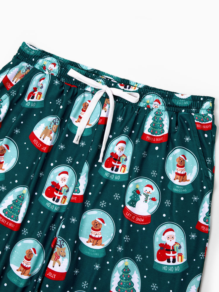 Ensemble pyjama de Noël assorti pour toute la famille, imprimé Père Noël, turquoise