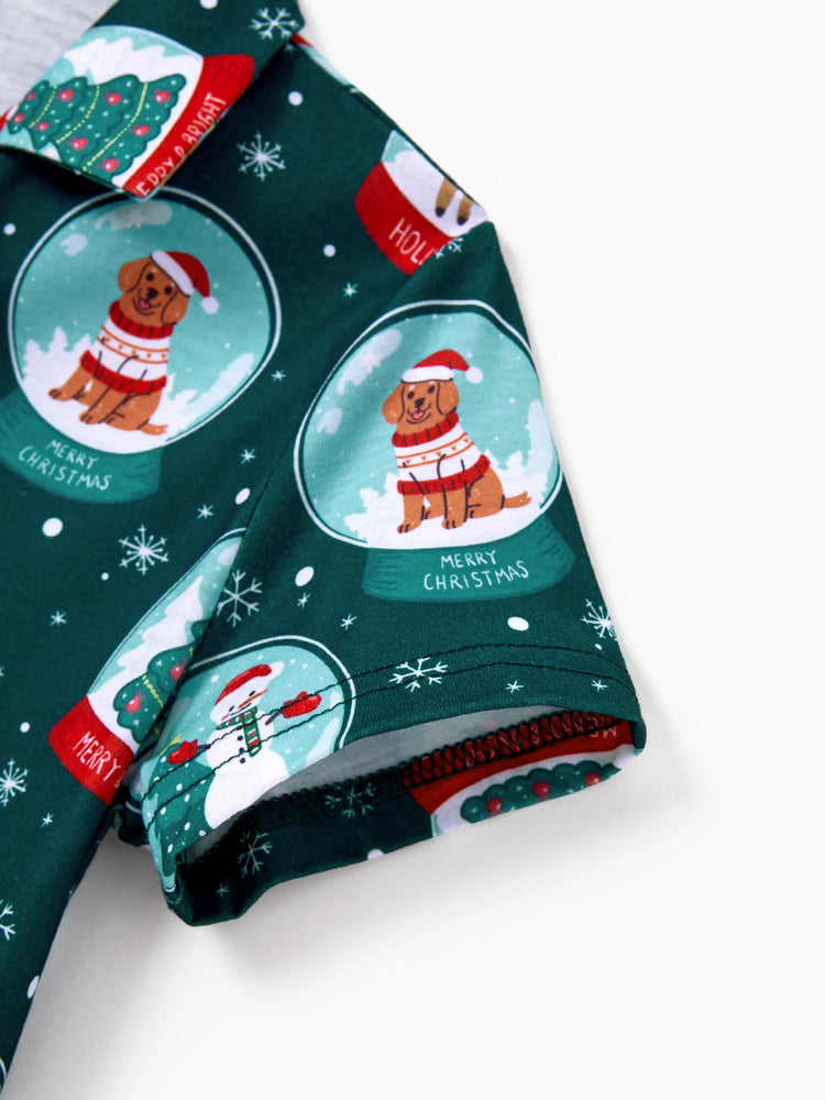 Ensemble pyjama de Noël assorti pour toute la famille, imprimé Père Noël, turquoise