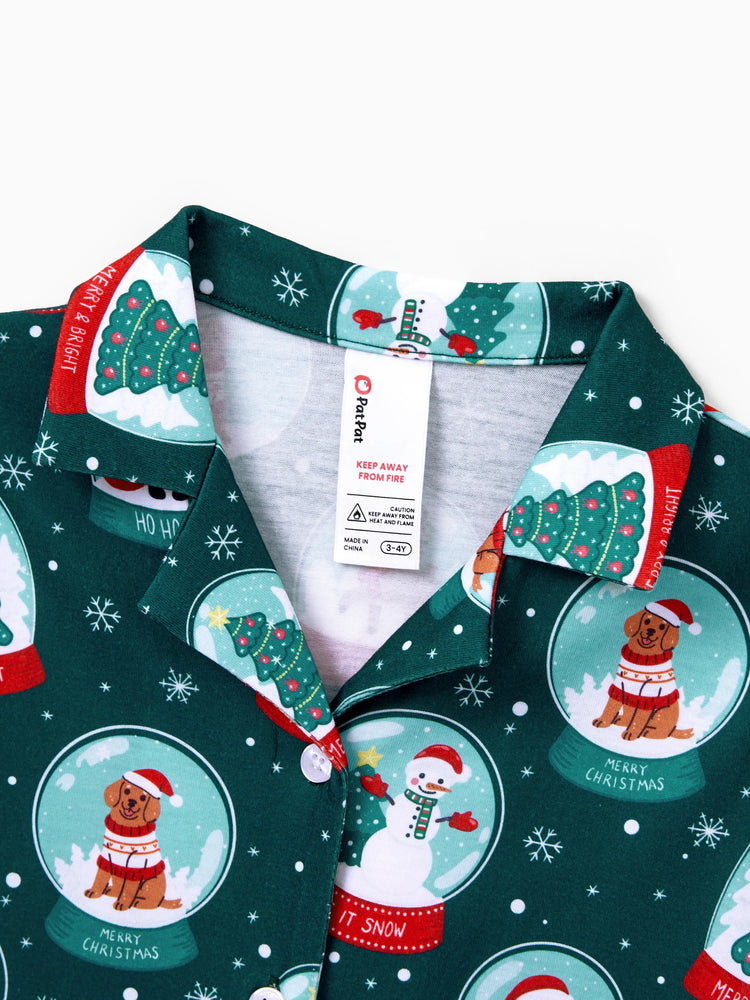 Ensemble pyjama de Noël assorti pour toute la famille, imprimé Père Noël, turquoise