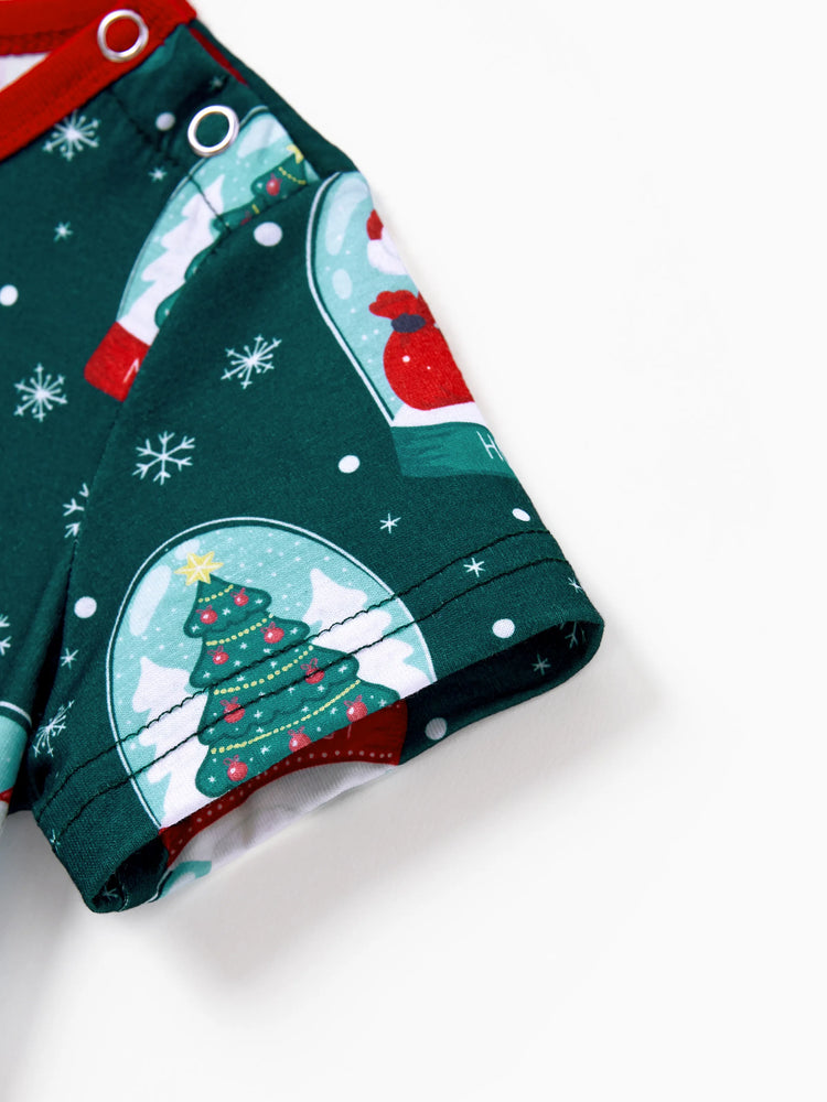 Ensemble pyjama de Noël assorti pour toute la famille, imprimé Père Noël, turquoise