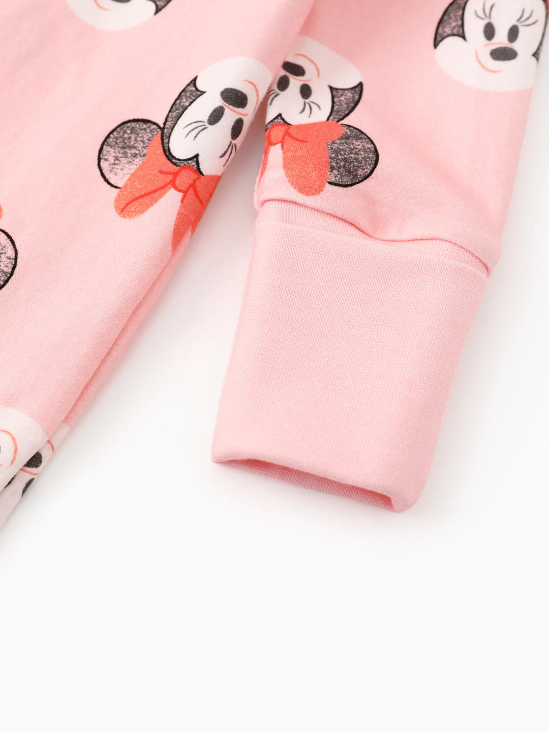Disney Mickey and Friends Baby Girl Minnie Organic Cotton Ribbed Cuffs Jumpsuit Pink