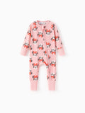 Combinaison à manches longues et poignets côtelés Minnie pour bébé fille Disney Mickey et ses amis, rose