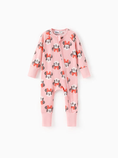 Combinaison à manches longues et poignets côtelés Minnie pour bébé fille Disney Mickey et ses amis, rose
