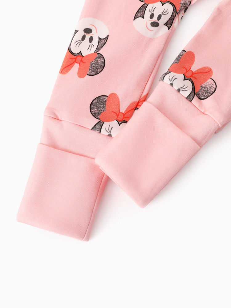 Combinaison à manches longues et poignets côtelés Minnie pour bébé fille Disney Mickey et ses amis, rose