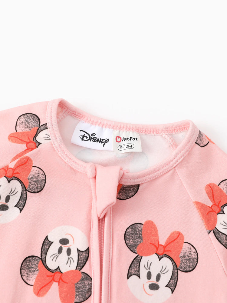 Combinaison à manches longues et poignets côtelés Minnie pour bébé fille Disney Mickey et ses amis, rose