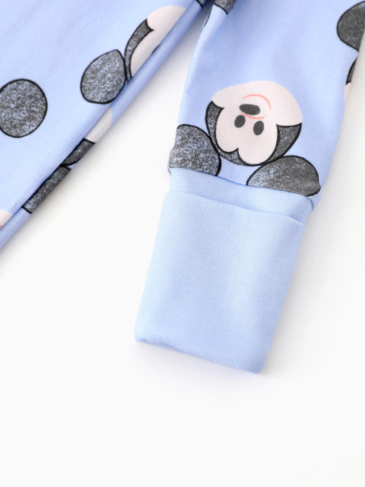 Disney Mickey and Friends Baby Boy Mickey Organic Cotton Ribbed Cuffs Jumpsuit Blue