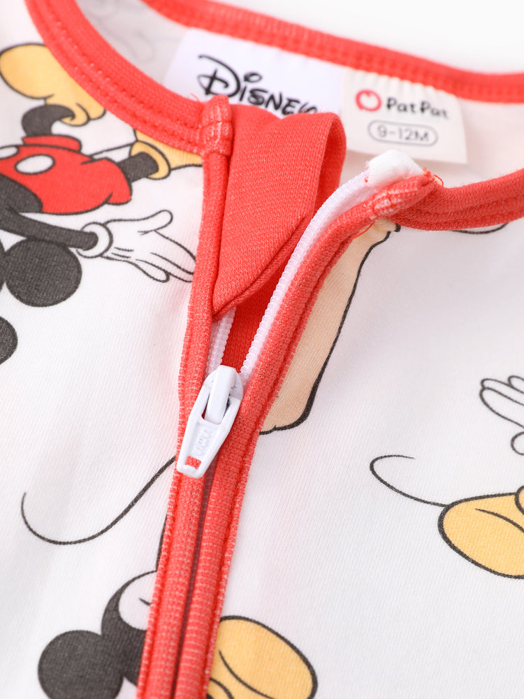 Combinaison Disney Mickey et ses amis pour bébé garçon/fille Mickey Colorblock à poignets côtelés Rose Rouge
