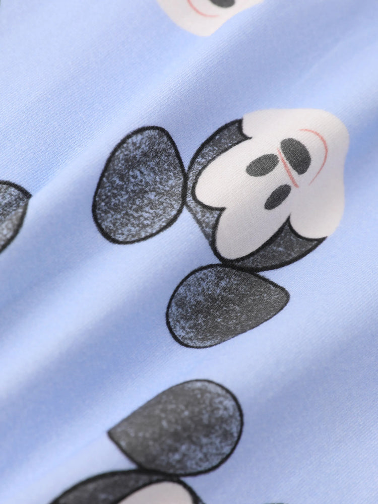 Disney Mickey and Friends Baby Boy Mickey Organic Cotton Ribbed Cuffs Jumpsuit Blue