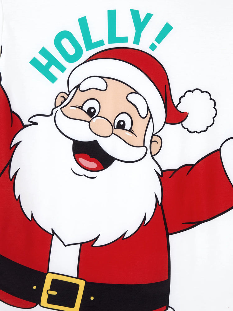 Ensemble pyjama de Noël assorti pour toute la famille, motif Père Noël et flocons de neige, rayures rouges