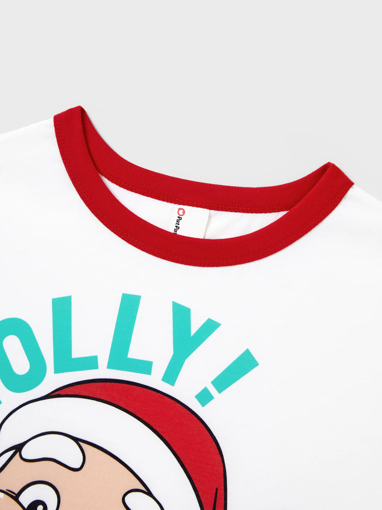 Ensemble pyjama de Noël assorti pour toute la famille, motif Père Noël et flocons de neige, rayures rouges