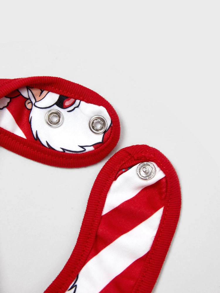 Ensemble pyjama de Noël assorti pour toute la famille, motif Père Noël et flocons de neige, rayures rouges