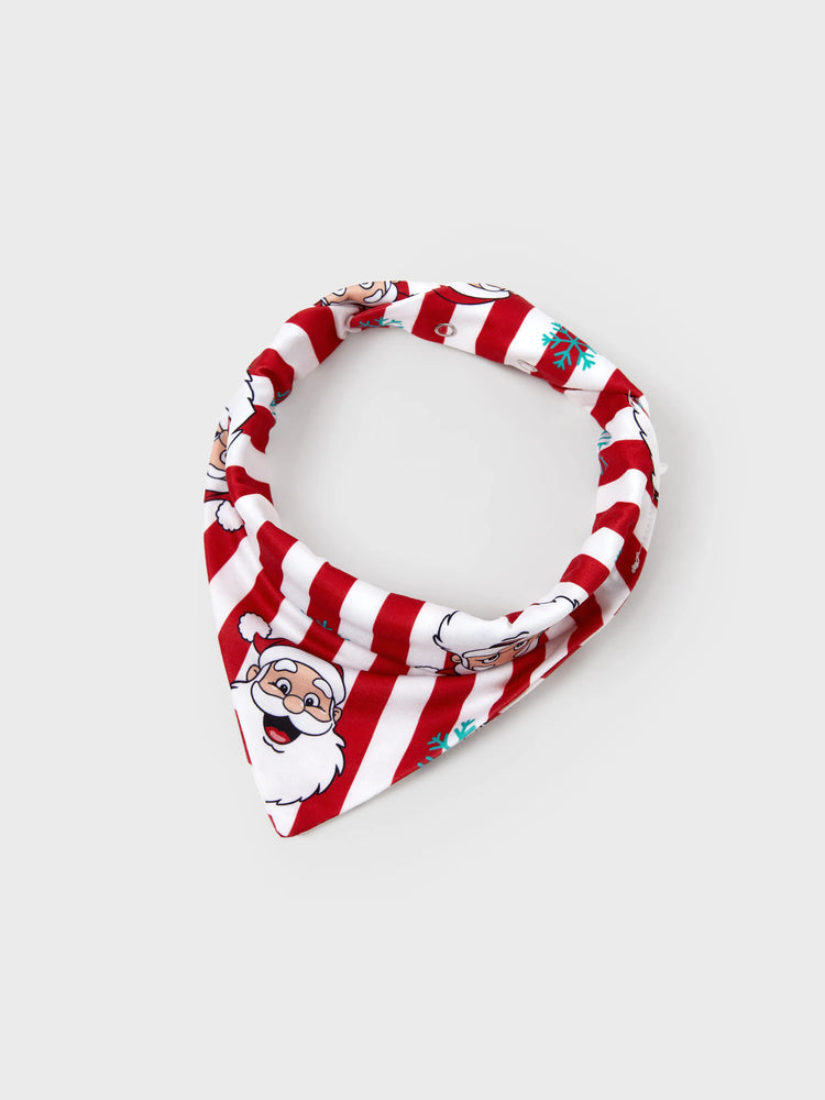 Ensemble pyjama de Noël assorti pour toute la famille, motif Père Noël et flocons de neige, rayures rouges