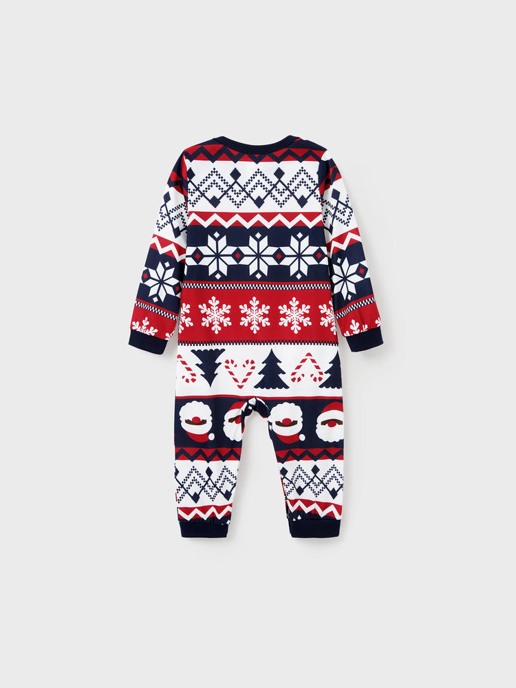 Weihnachten Passender Familienpyjama Set Glow In The Dark Santa Claus Print PJS mit Weihnachtssocken tiefblau