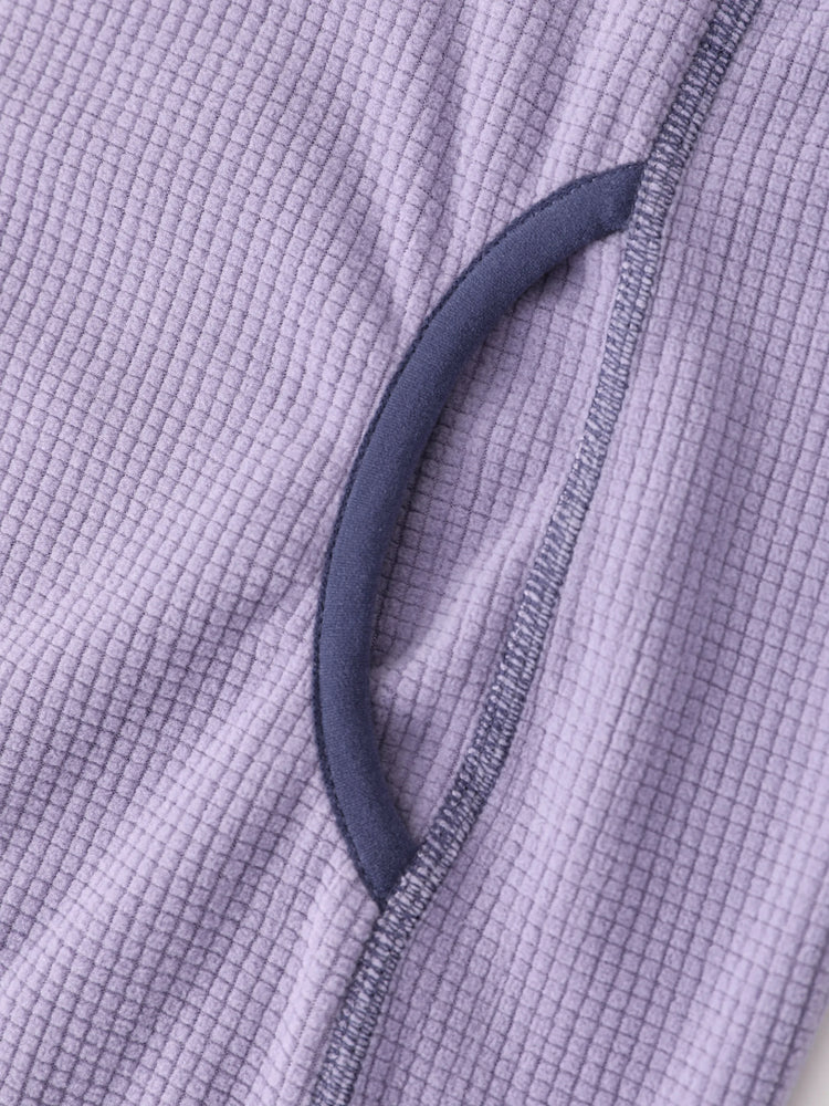 Haut de sport à capuche et manches longues pour enfant avec poches avant – Léger, respirant et à séchage rapide, violet clair