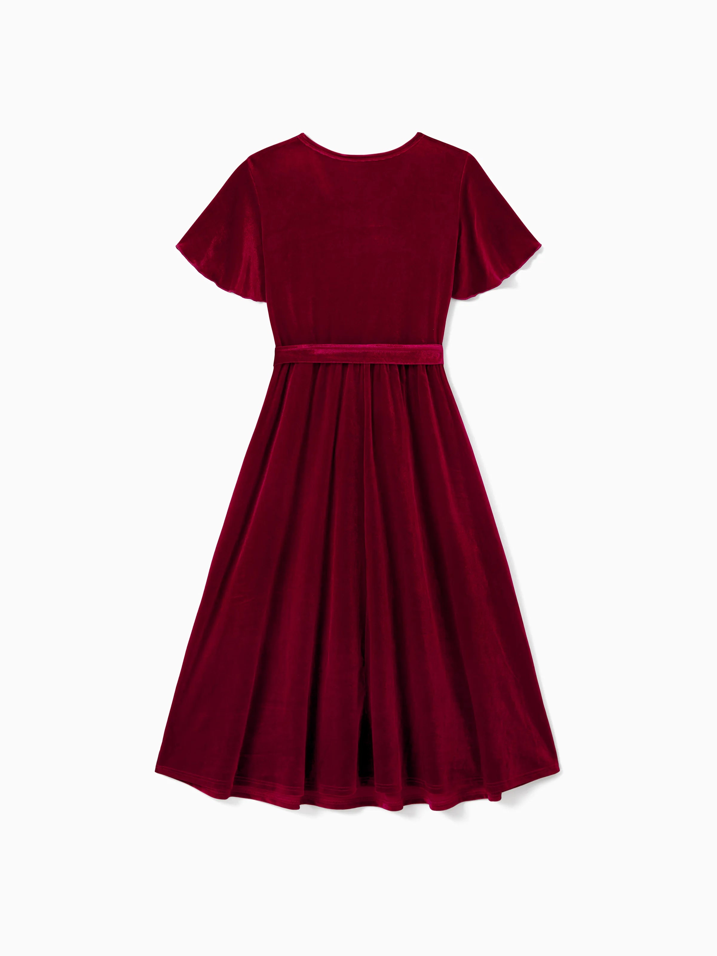 Family Matching Sets Long Sleeves Black and White Plaid Sweatshirt or Velvet Short-sleeve Belted Dress Burgundy Family Matching Sets Long Sleeves Black and White Plaid Sweatshirt or Velvet Short-sleeve Belted Dress Burgundy