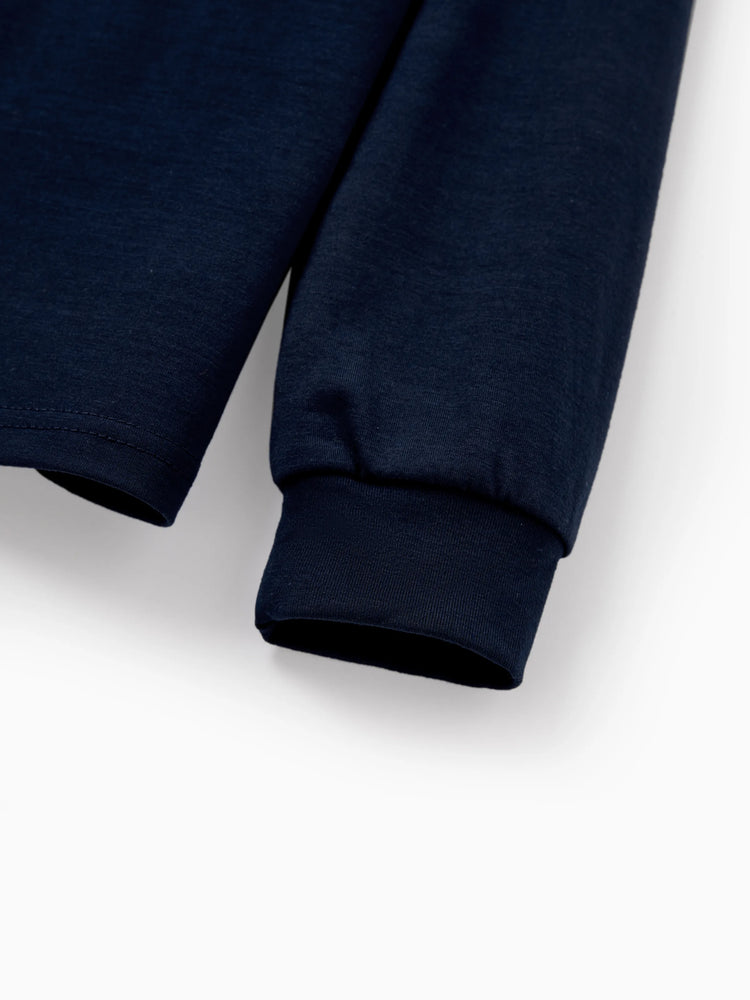 Christmas Matching Family Pajamas Set Sled Dogs Print PJS with Christmas Socks Blue