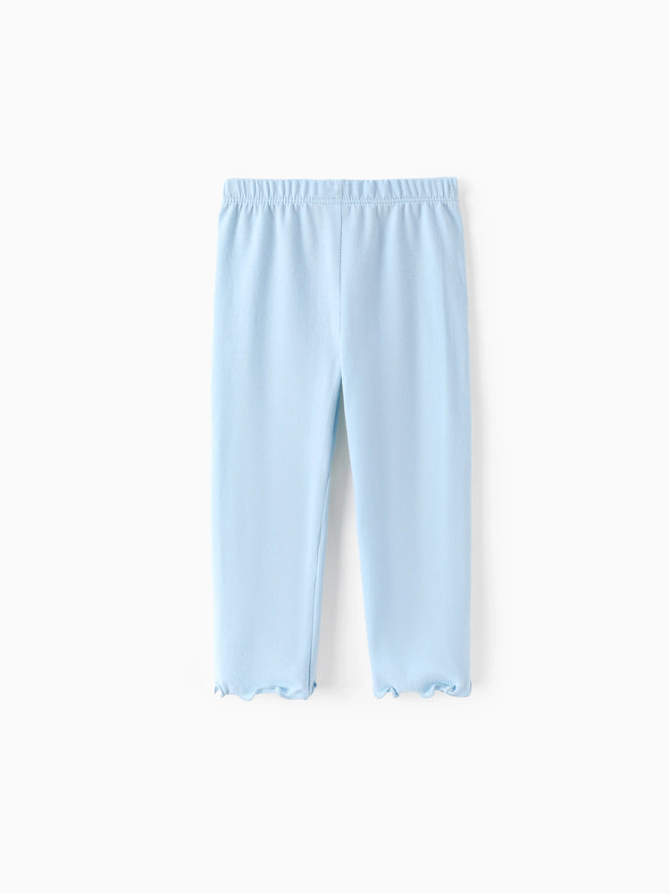 Ensemble 3 pièces Disney Princesse Cendrillon pour bébé fille, haut à volants et manches flottantes, et leggings, bleu clair