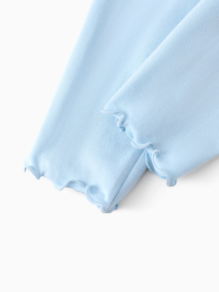 Ensemble 3 pièces Disney Princesse Cendrillon pour bébé fille, haut à volants et manches flottantes, et leggings, bleu clair