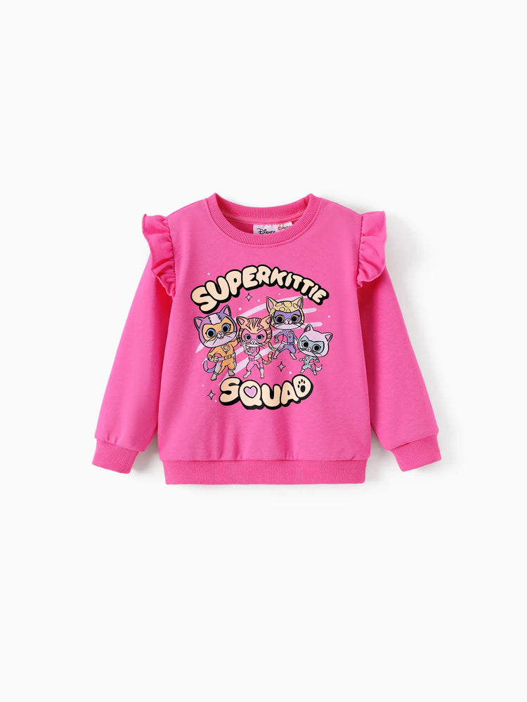 Disney Mickey and Friends Toddler Girl 2pcs Superkittie Squad Flutter Long-sleeve T-shirt with Leggings Set Pink Pink