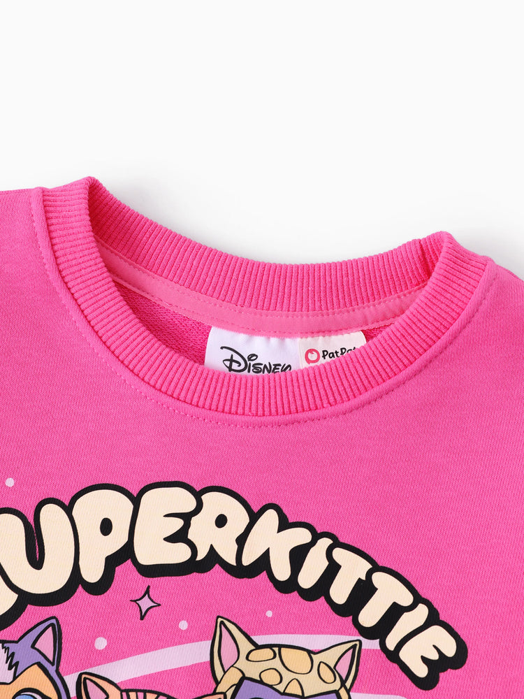 Disney Mickey and Friends Toddler Girl 2pcs Superkittie Squad Flutter Long-sleeve T-shirt with Leggings Set Pink Pink