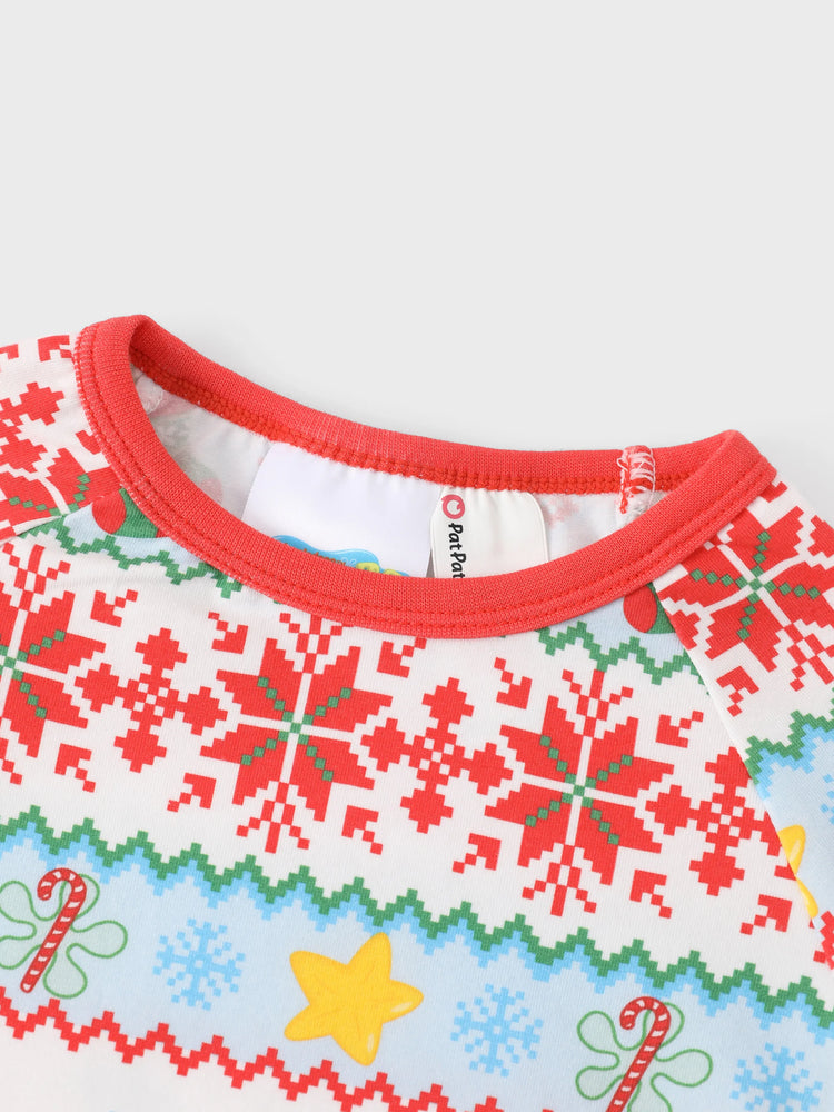 Ensemble pyjama de Noël Bob l'éponge en coton bio, coupe ajustée, avec chaussettes, rouge