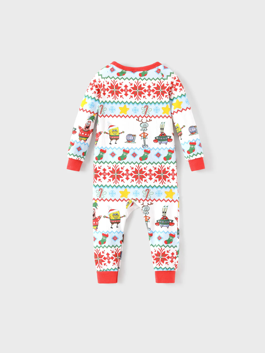SpongeBob SquarePants Christmas Matching Family Organic Cotton Snug-fitting Pajamas Set with Socks Red