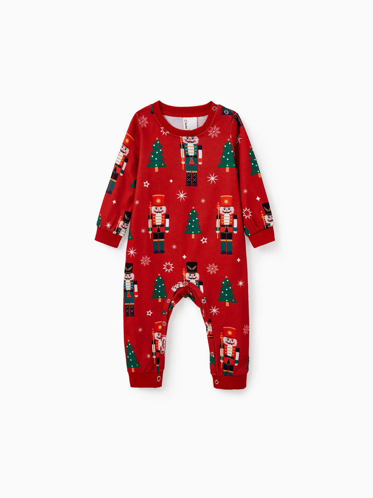 Ensemble pyjama de Noël assorti pour toute la famille, imprimé Casse-Noisette et chaussettes de Noël rouges