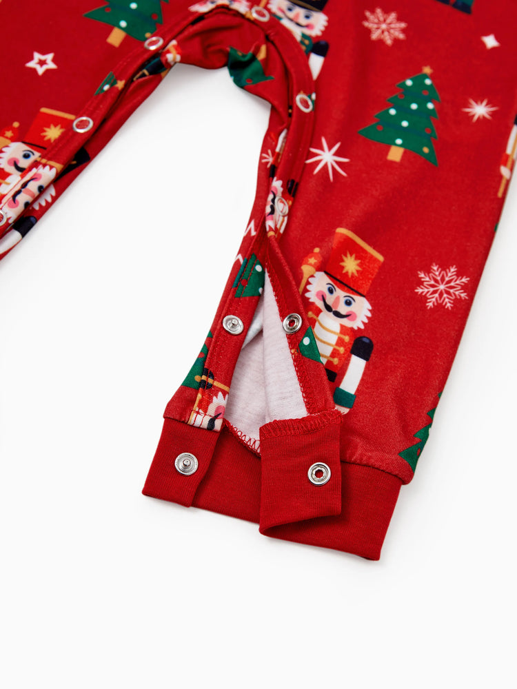 Ensemble pyjama de Noël assorti pour toute la famille, imprimé Casse-Noisette et chaussettes de Noël rouges