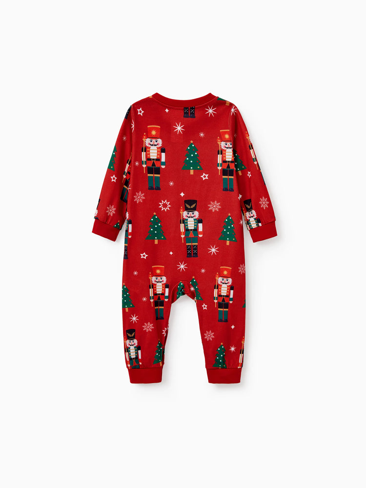 Ensemble pyjama de Noël assorti pour toute la famille, imprimé Casse-Noisette et chaussettes de Noël rouges
