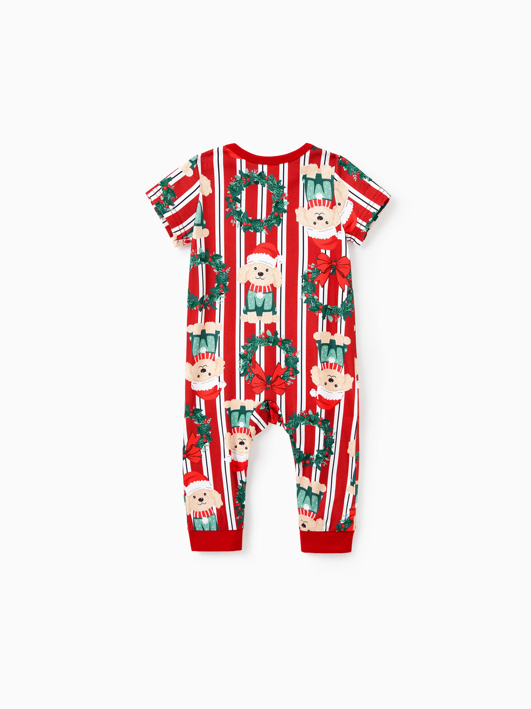 Weihnachten Passendes Familienpyjama-Set Weihnachten Doggy Print Rot Pyjama mit Weihnachtssocken rot