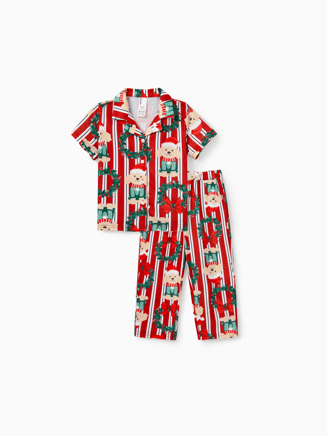 Weihnachten Passendes Familienpyjama-Set Weihnachten Doggy Print Rot Pyjama mit Weihnachtssocken rot