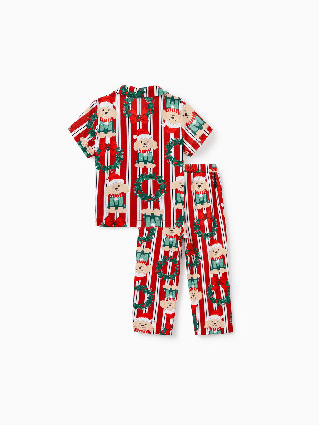 Weihnachten Passendes Familienpyjama-Set Weihnachten Doggy Print Rot Pyjama mit Weihnachtssocken rot
