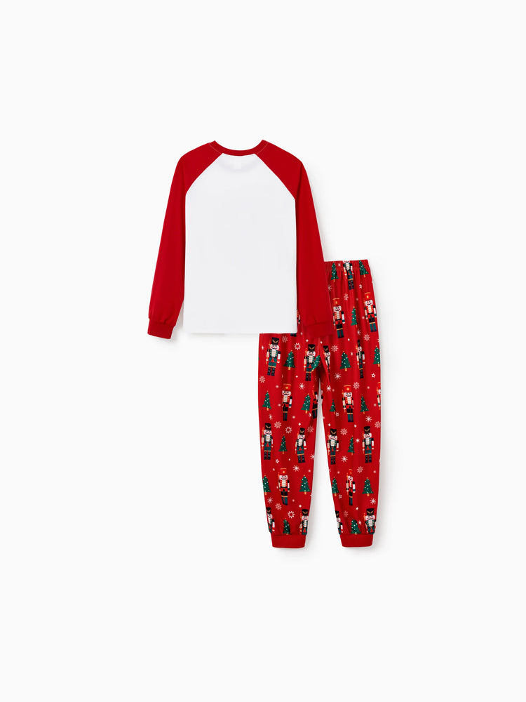 Ensemble pyjama de Noël assorti pour toute la famille, imprimé Casse-Noisette et chaussettes de Noël rouges