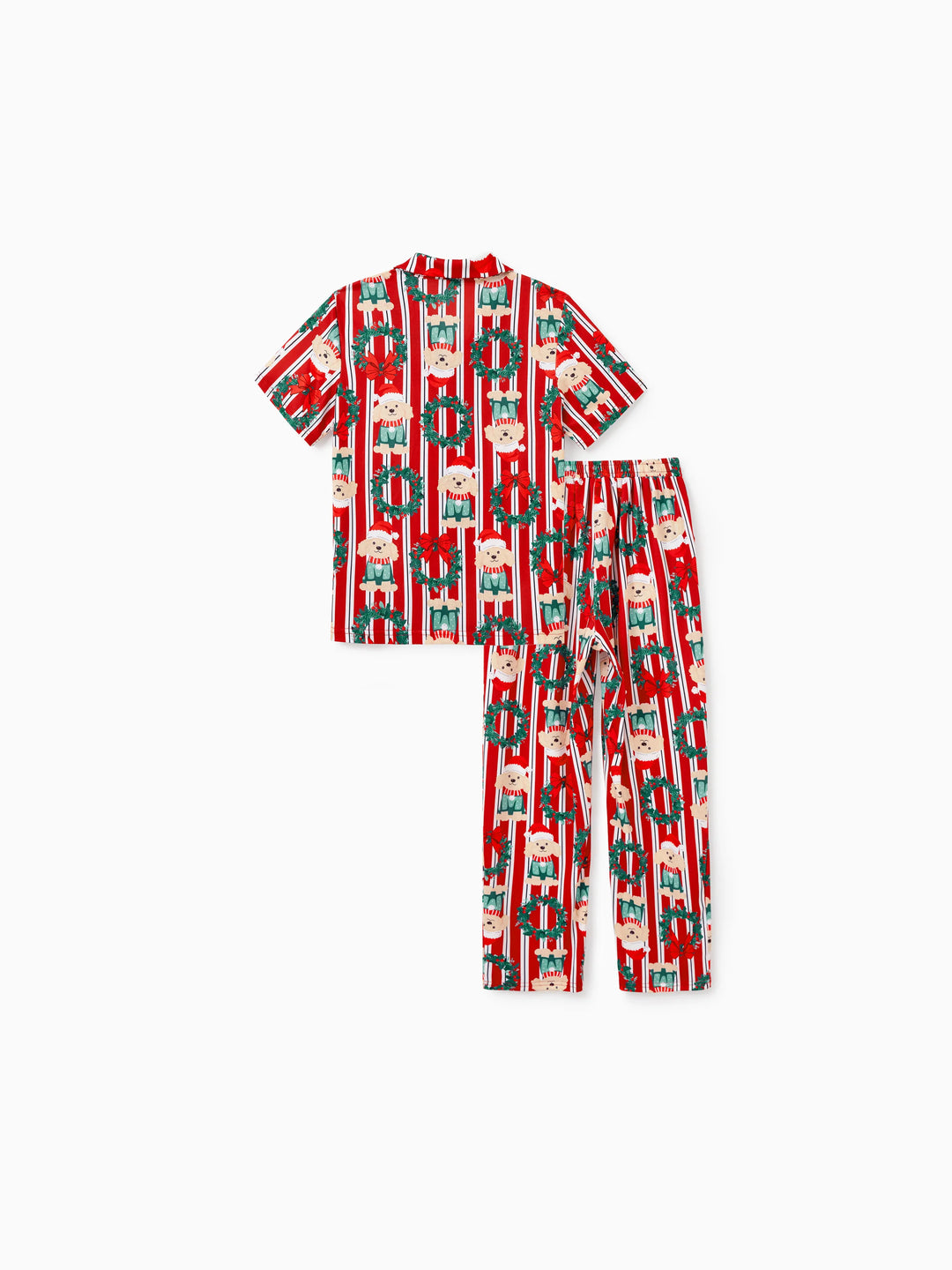 Weihnachten Passendes Familienpyjama-Set Weihnachten Doggy Print Rot Pyjama mit Weihnachtssocken rot