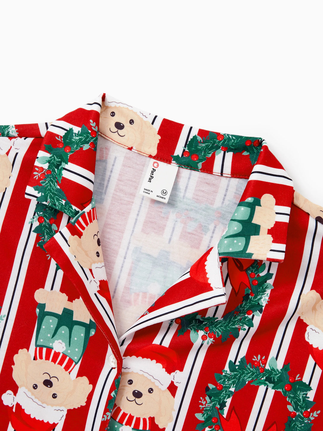 Weihnachten Passendes Familienpyjama-Set Weihnachten Doggy Print Rot Pyjama mit Weihnachtssocken rot
