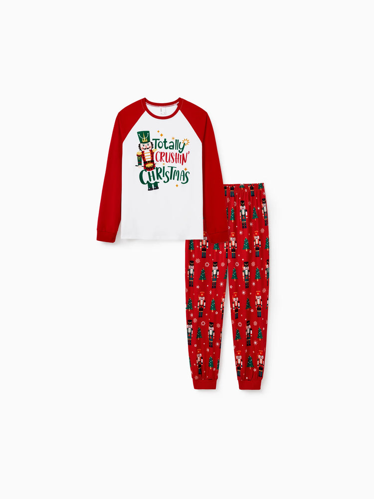 Ensemble pyjama de Noël assorti pour toute la famille, imprimé Casse-Noisette et chaussettes de Noël rouges