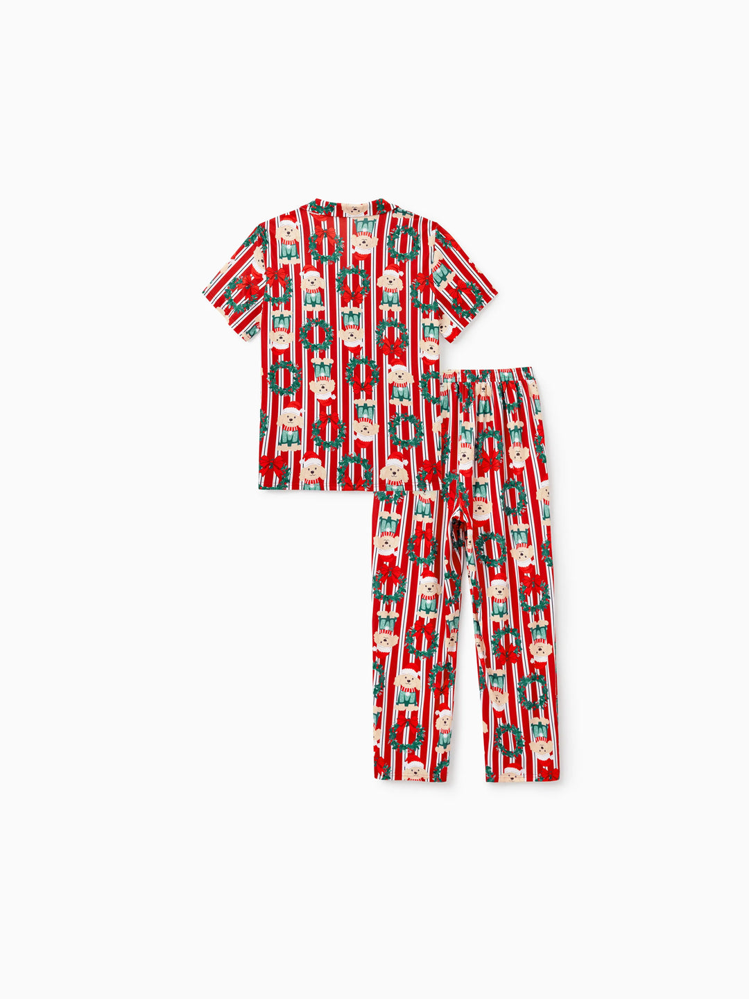 Weihnachten Passendes Familienpyjama-Set Weihnachten Doggy Print Rot Pyjama mit Weihnachtssocken rot