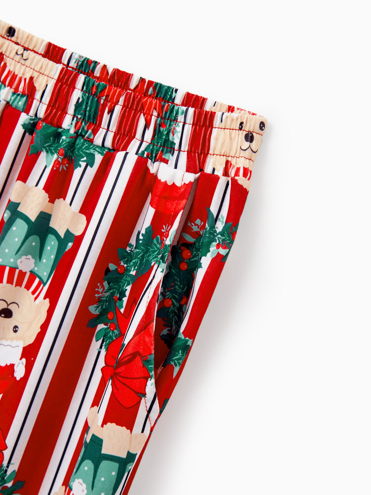 Christmas Matching Family Pajamas Set Christmas Doggy Print Red PJS Red