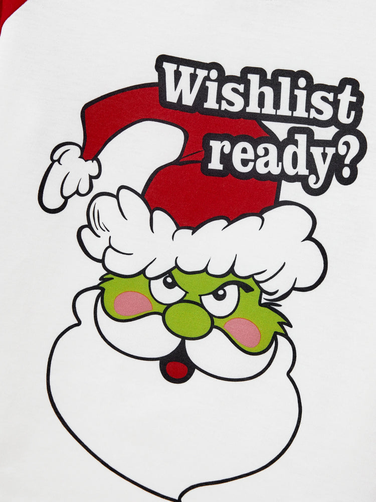 Christmas Matching Family Pajamas Set Christmas Grinch-themed Print PJS with Christmas Socks Red