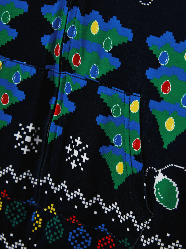 Ensemble pyjama de Noël assorti pour toute la famille, imprimé sapin de Noël et chaussettes de Noël noires