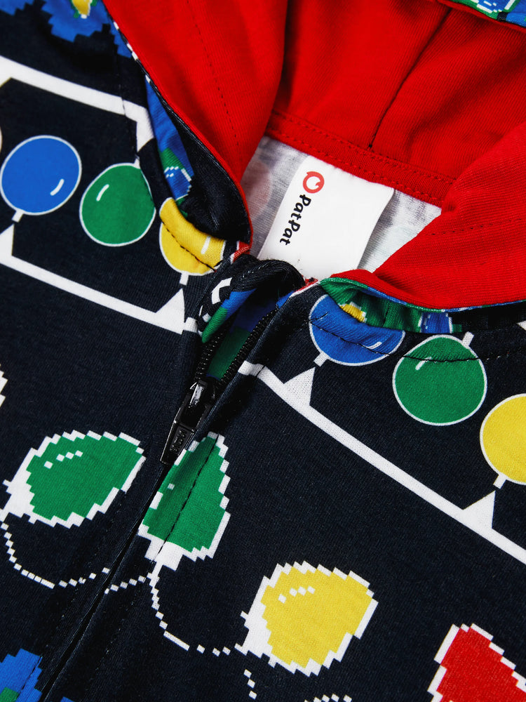 Ensemble pyjama de Noël assorti pour toute la famille, imprimé sapin de Noël et chaussettes de Noël noires