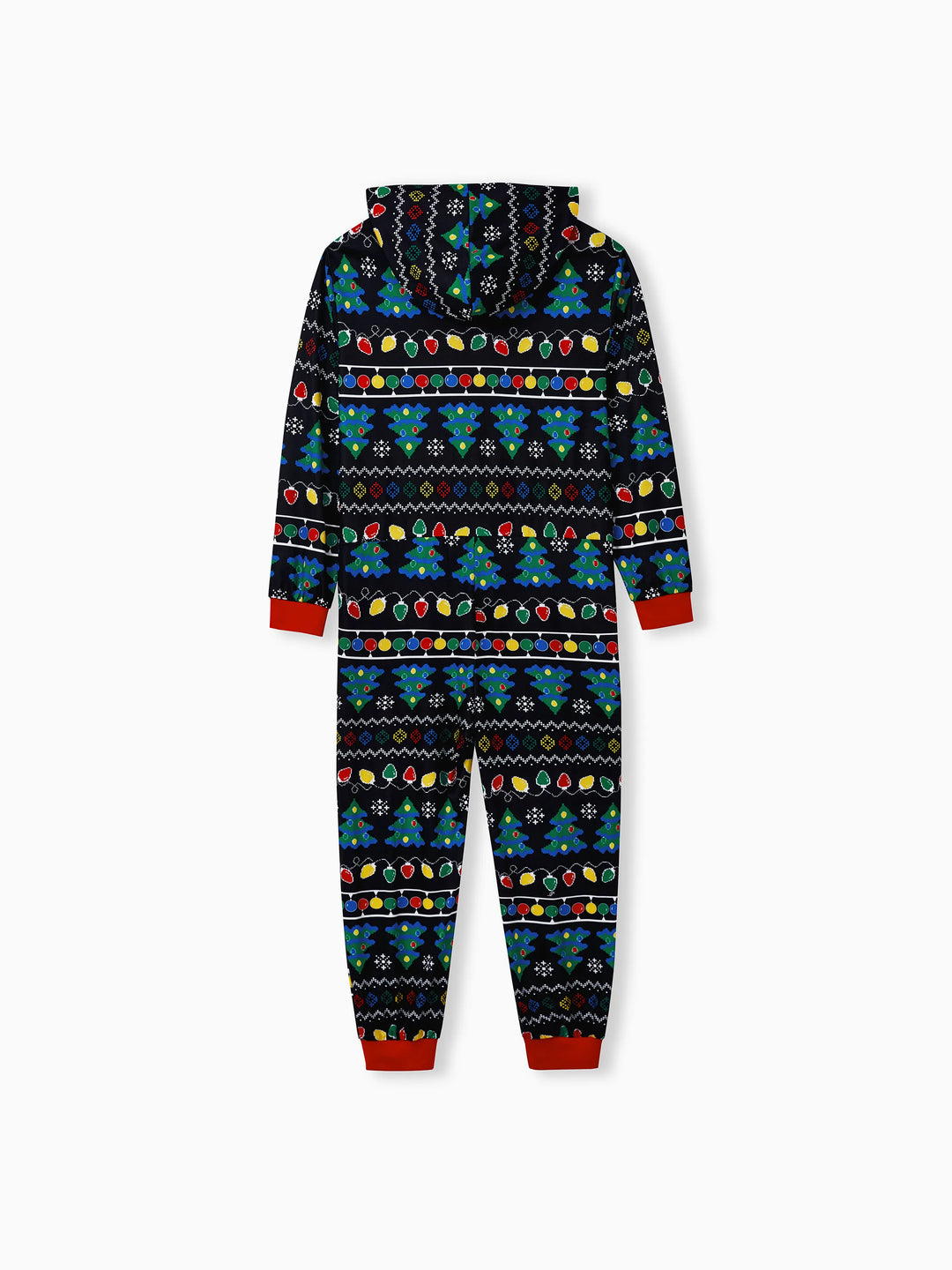 Christmas Onesies Matching Family Pajamas Set Christmas Tree Print PJS with Christmas Socks Black