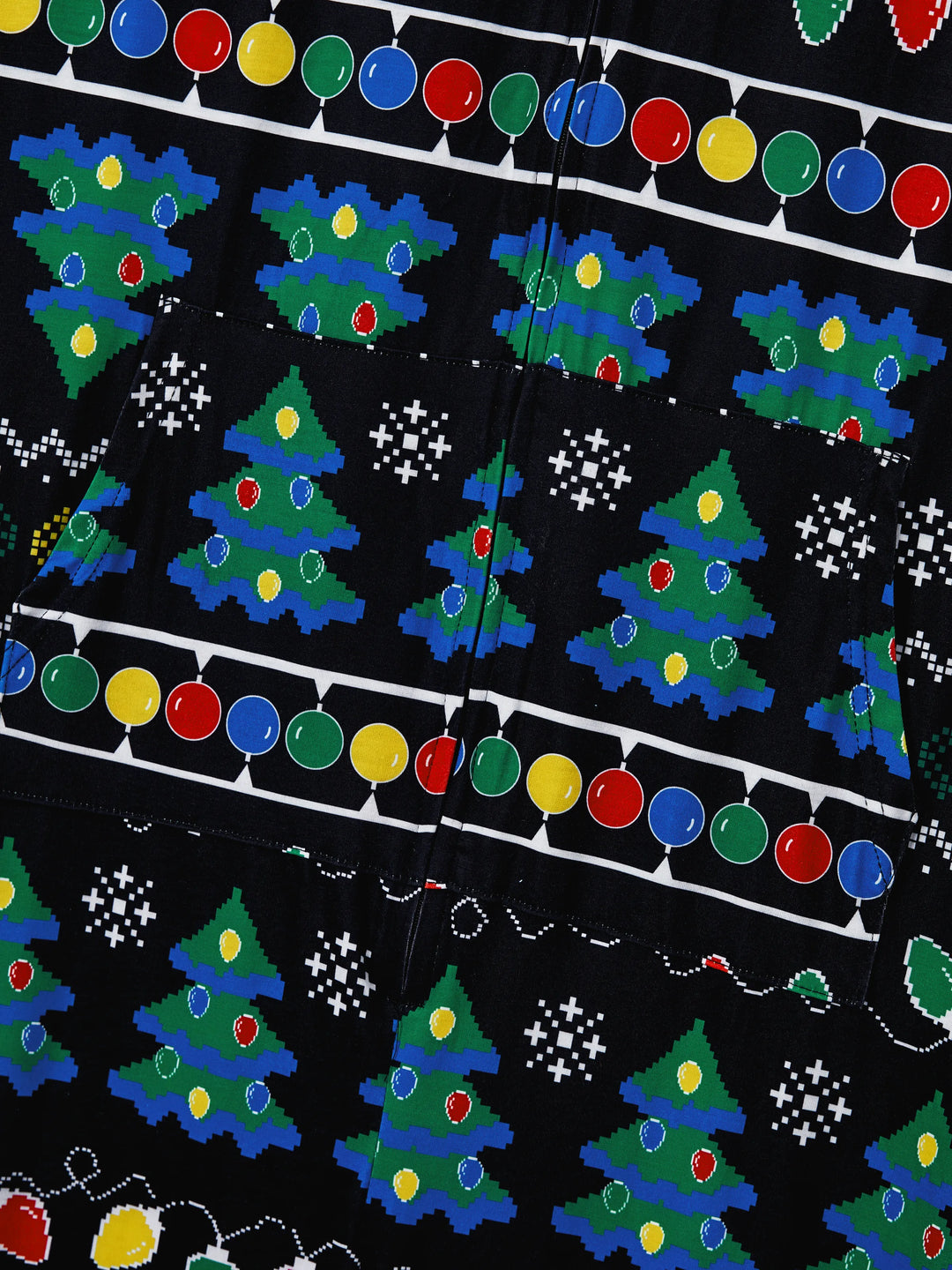 Christmas Onesies Matching Family Pajamas Set Christmas Tree Print PJS with Christmas Socks Black