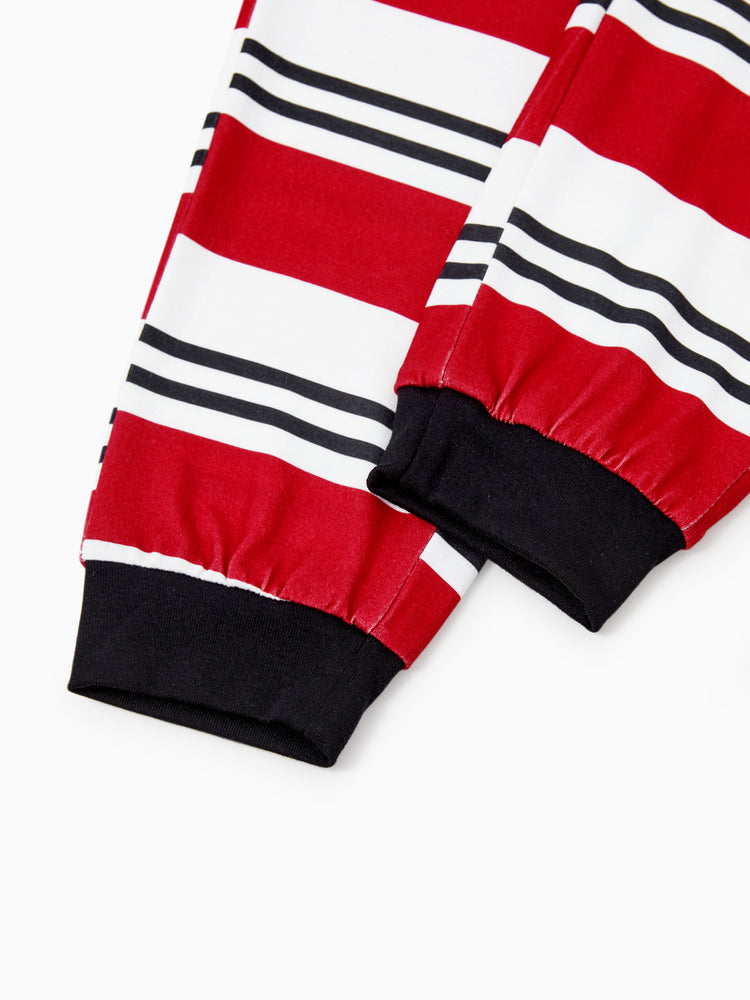 Christmas Matching Family Pajamas Set Elf Print PJS with Christmas Socks Black