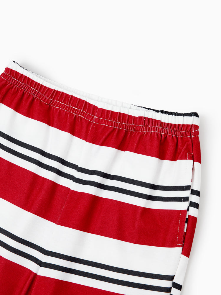 Christmas Matching Family Pajamas Set Elf Print PJS with Christmas Socks Black