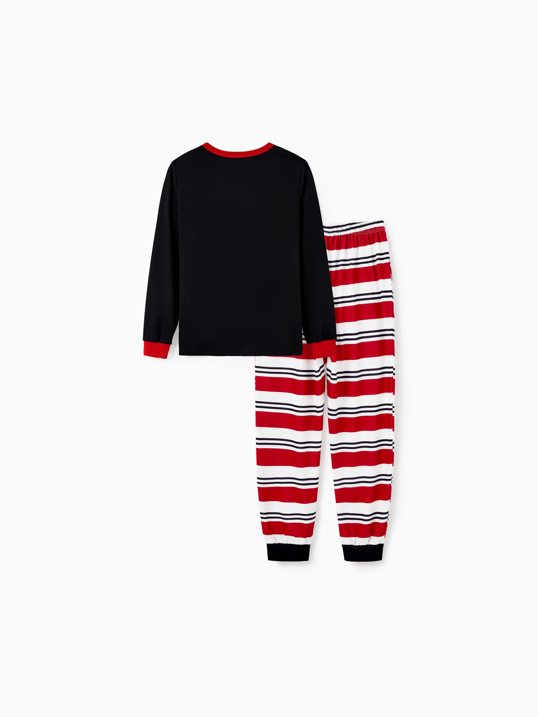 Conjunto de pijama familiar navideño a juego con estampado de elfo y calcetines navideños negros