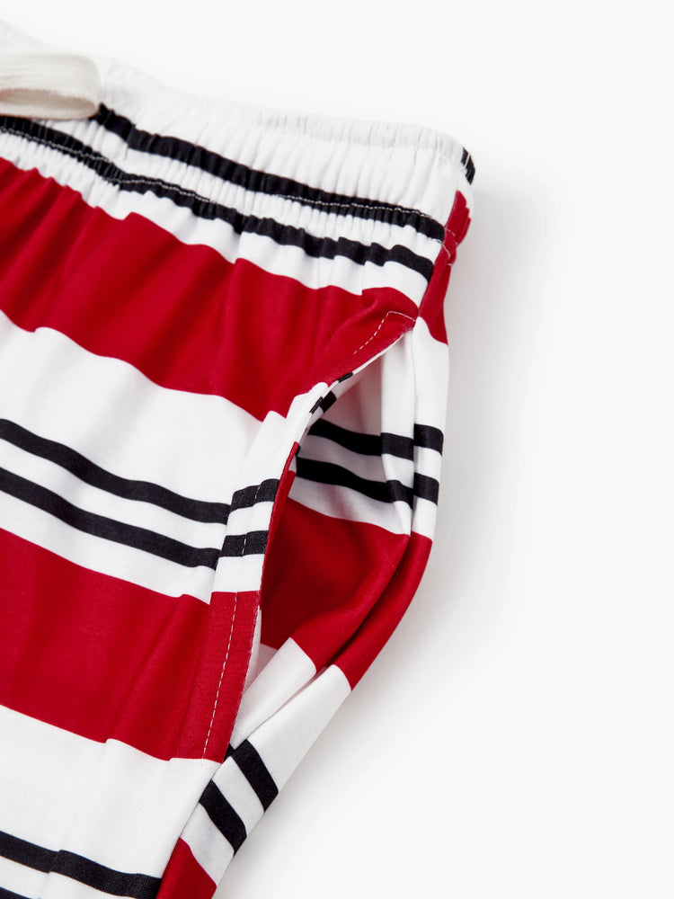 Christmas Matching Family Pajamas Set Elf Print PJS with Christmas Socks Black