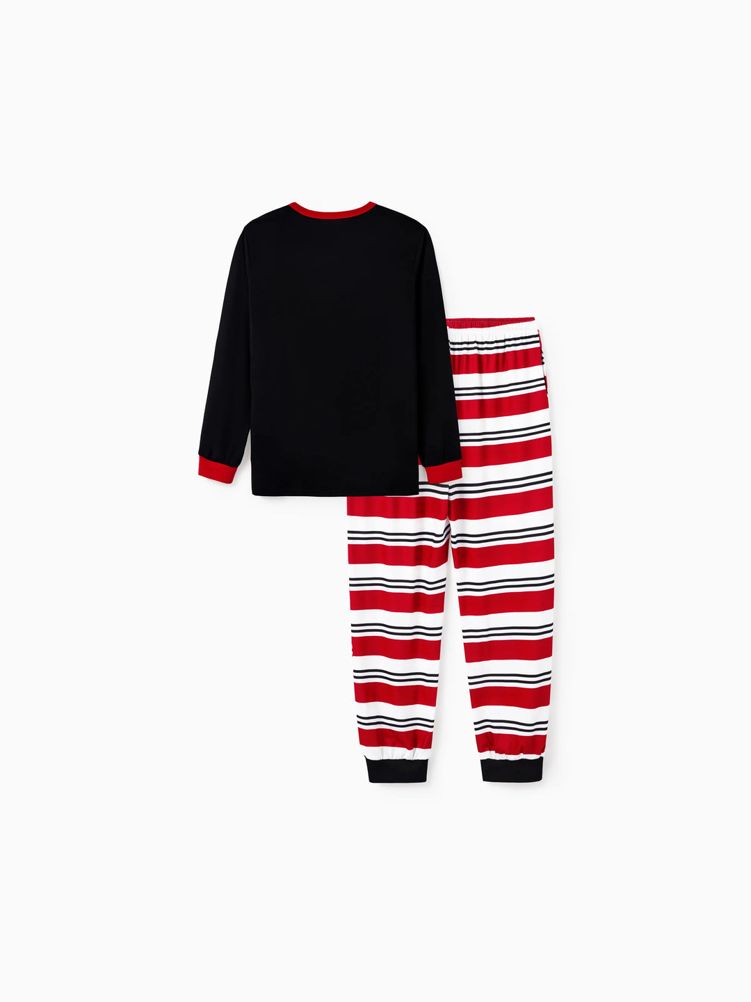 Conjunto de pijama familiar navideño a juego con estampado de elfo y calcetines navideños negros