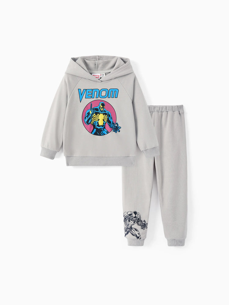 Marvel Toddler/Kids Boy 2pcs Venom Character Graphic Longsleeves Hoodie and Sweatpants Set Grey